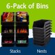 thumbnail image 4 of Contenedores de Almacenamiento ReadySpace Apilables Paquete de 6 Negro, 4 of 8