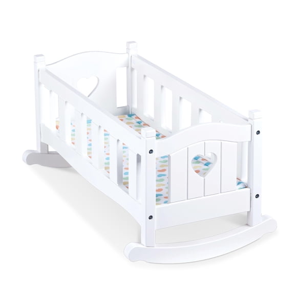 Cradle Melissa & Doug Mine to Love de madera para muñecas, color blanco