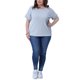 thumbnail image 2 of Agnes Orinda Camisetas Texturizadas de Talla Grande para Mujer con Mangas Cortas Enrolladas Cuello Redondo Blusas Básicas Casuales 4X Azul Claro, 2 of 6