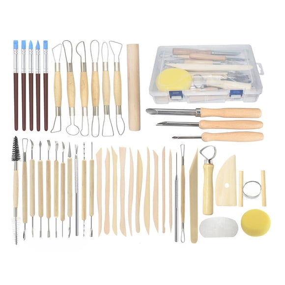 Set de herramientas para cerámica Augernis de 44 piezas para modelado de arcilla con estuche