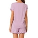 thumbnail image 3 of INSPIRE CHIC Conjunto de pijama de mujer con hombros caídos, conjunto de salón de manga corta suave con bolsillos y cordón ajustable para primavera verano XL rosa, 3 of 5