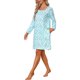 thumbnail image 4 of INSPIRE CHIC Mujer Camisón Floral de Manga Larga con Cremallera Frontal M Azul Floral, 4 of 6