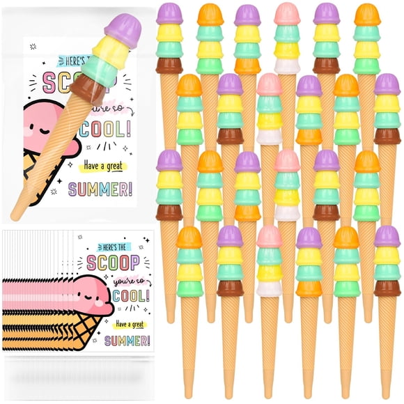 Set de regalo Gosodeny de pluma de helado con tarjetas de verano para estudiantes
