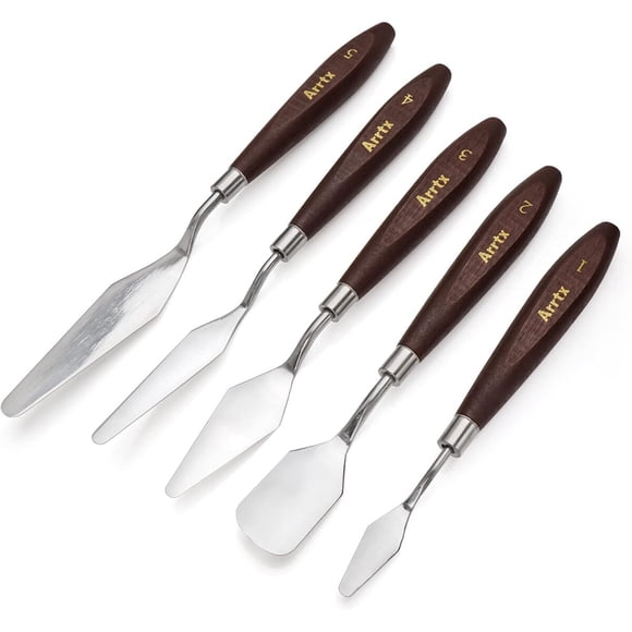Espátulas Paleta LIGHTWISH 5 piezas Acero Mango Madera