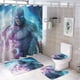 thumbnail image 1 of Space Ghost-theme 4-Piece Shower Curtain Set with Rugs, Waterproof Bathroom Decor Set Includes Bath Mat, U-Shaped Rug, Toilet Lid Cover and Curtain with Hooks, 1 of 6