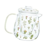 Magideal - Tetera De Vidrio Floreciente Para Té, Tetera De Vidrio Floral, Tetera Duradera Para Soplar A Mano, Tetera Floreciente, Tetera De Vidrio De Borosilicat , Grande