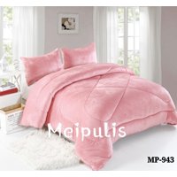 Aladdins Shop - Cobertor De Invierno De Plush Y Chiporro 2 Plazas Color Rosado