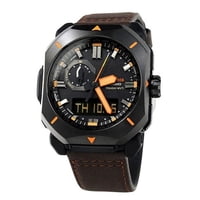 Casio - Reloj Protrek Análogo Digital Correa De Cuero Marrón Esfera Gris Tough Solar Prw 6900Yl 5 100M Para Hombre