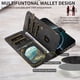 thumbnail image 2 of Para iPhone 13 Pro Max Funda Tipo Billetera, 9 Ranuras para Tarjetas Bloqueo RFID Bolso Cruzado Cubierta de Cuero, Bolsillo con Cierre, Correa de Muñeca y Hombro Desmontable, Funda Protectora, 2 of 11
