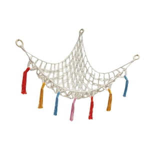 Bothyi - Hamaca De Juguete Creativa Montado En La Pared Titular De Juguete Para Niños Con Decoración De Borlas 105Cmx105Cmx140Cm Blanco