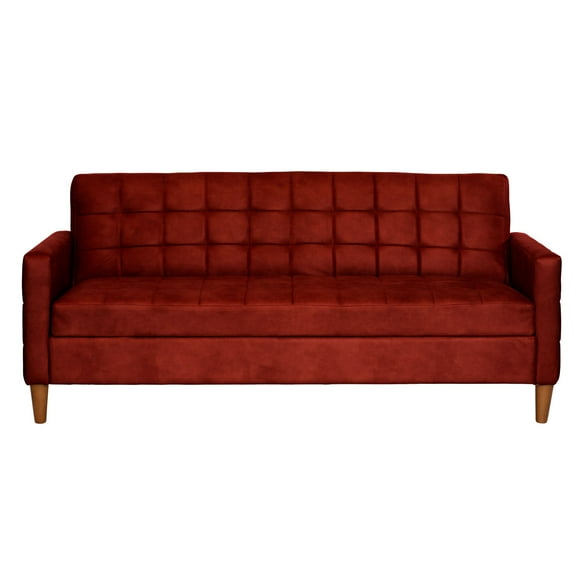 Futón Sofá Cama Genova Cuero Kentucky Rojo