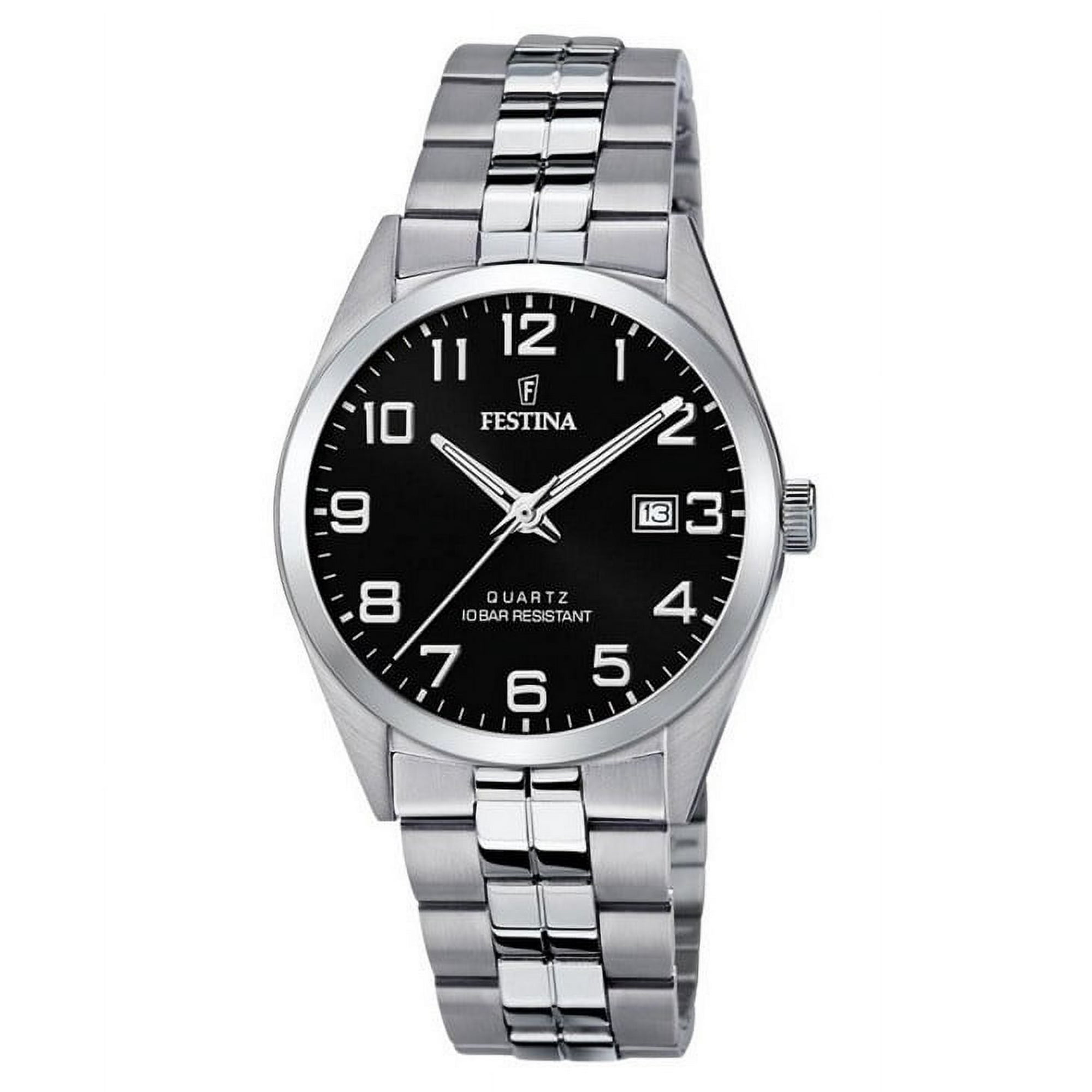 Festina - Reloj Classics Acero Inoxidable Esfera Negra Cuarzo F20437-4 100m Para Hombre