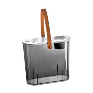 Magideal - Contenedor De Basura Cubo De Drenaje De Posos De Té Accesorios Para Juegos De Té Cubo De Drenaje Transparente Para Mesa De Café Cubo De Basura De Té P Gris