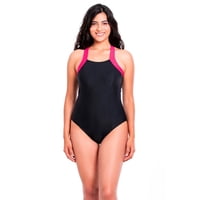 Samia - Traje De Baño Con Cierre Negro Y Fucsia S