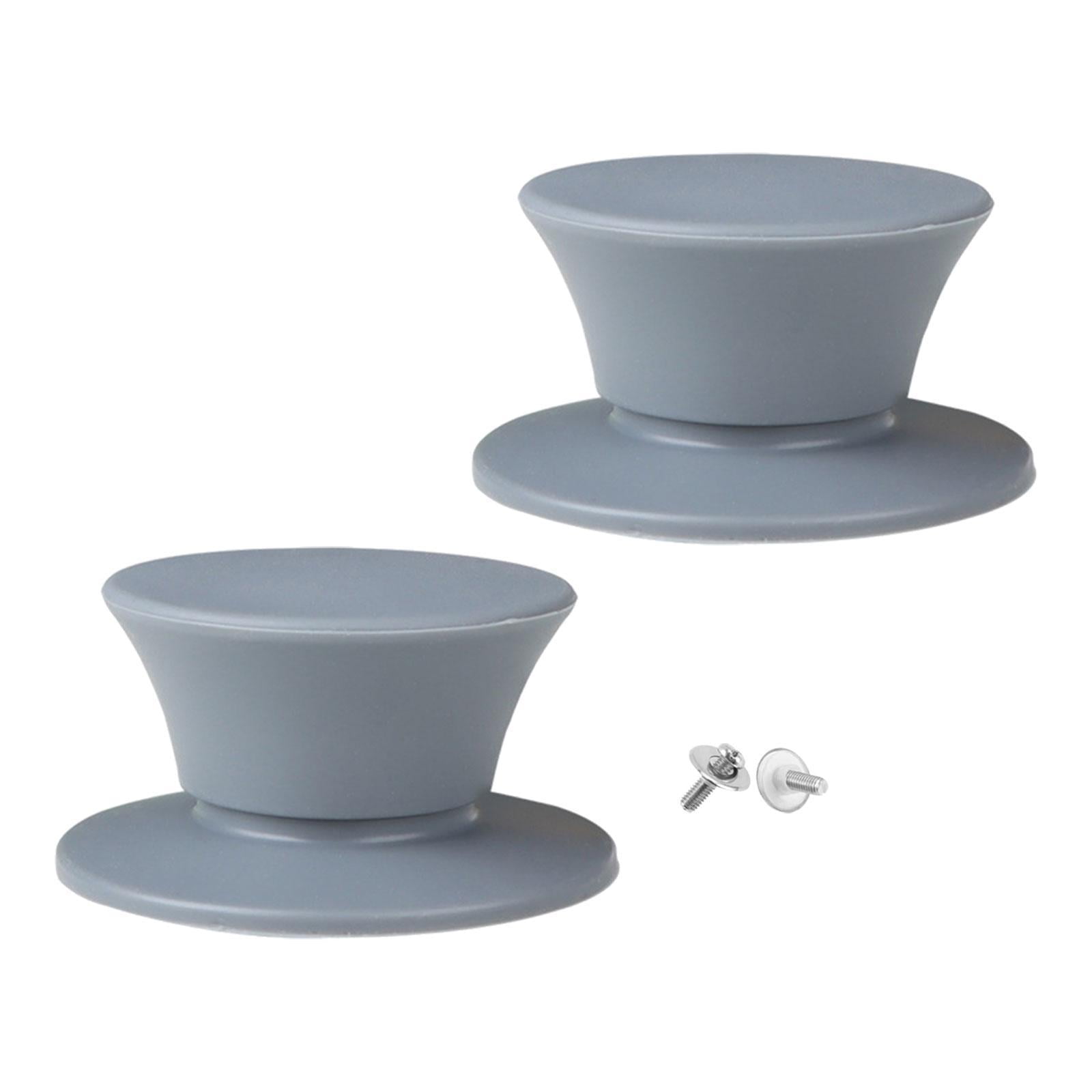 Magideal - 2 Piezas De Perillas Para Tapas De Ollas, Manijas Para Sujetar Tapas De Ollas, Perillas Para Tapas De Utensilios De Cocina Con Tornillos, Resistentes Gris