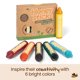 thumbnail image 5 of Crayons Honeysticks, tamaño gigante, cera de abeja 100% pura, 6 colores, paquete de 6, 5 of 6