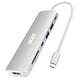 thumbnail image 1 of Base Usb C 7 En 1 Con Hdmi 4k 2 Usb 3 1 Pd De 100 W Color Plateado, 1 of 7