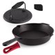 thumbnail image 1 of Juego de sartenes de hierro fundido Cuisinel de 30 cm con prensa para asar y raspador, 1 of 6