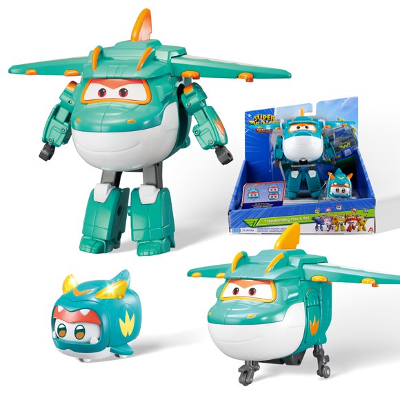 Juguete Super Wings 5 Transformable Tino y Mini Tino Pet, 3+