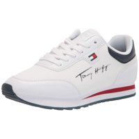 Zapatilla Tommy Hilfiger Con Cordones Para Mujer, Blanco/Blanco/Azul Marino