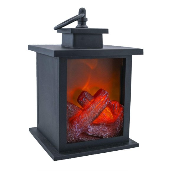 Farol para chimenea LitezAll, pequeño, decorativo para interiores, color negro