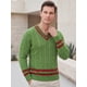 thumbnail image 5 of INSPIRE CHIC Suéter de Punto para Hombre Cuello en V Jersey de Manga Larga Casual 2XL Verde, 5 of 6
