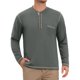 thumbnail image 1 of INSPIRE CHIC Camisetas Henley de Hombre Manga Larga con Bolsillo en el Pecho Camiseta Básica Casual L Gris Oscuro, 1 of 6