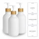 thumbnail image 1 of Venhoouse Pack 3 Dispensador De Jabón 500 Ml Plástico Bambú Blanco, 1 of 7