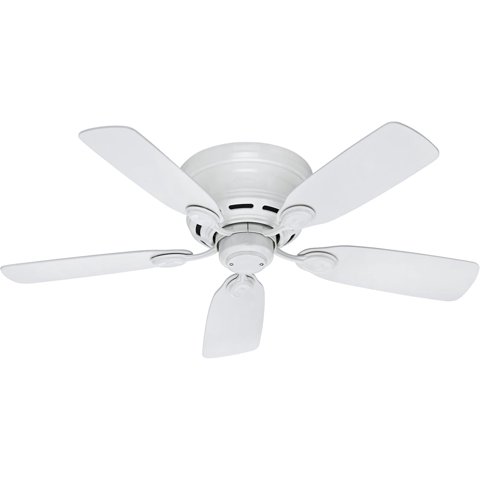 Ventilador De Techo Hunter Low Profile Iv 107 Cm 5 Aspas Blanco