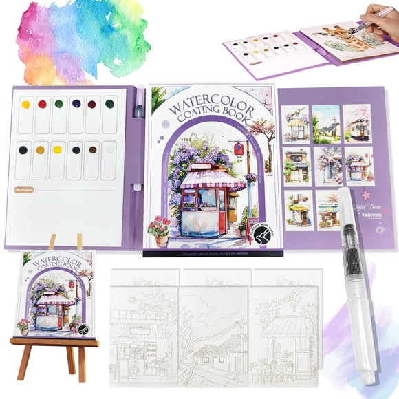 Kit para aliviar el estrés, libro de pintura en acuarela TLM 2026 con juego