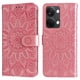 thumbnail image 4 of Funda tipo cartera FOXDOCK para OnePlus Nord 3 , diseño girasol en relieve, cuero PU, cierre magnético, soporte y tarjetero, 4 of 5