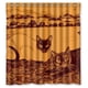 thumbnail image 1 of Cortina de ducha con diseño de gatos y ganchos, 167 x 183 cm, 1 of 3