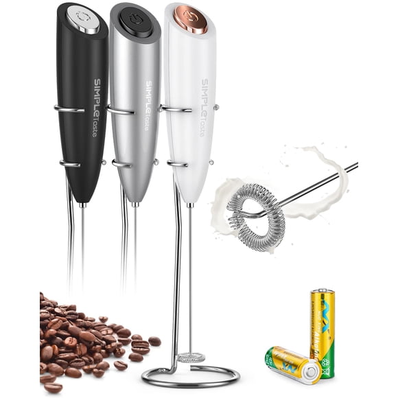 Espumador de leche eléctrico portátil SIMPLETASTE con batidor de acero inoxidable