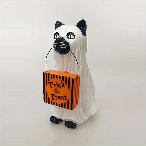 1pc Dog Elf Candy Bowl, Christmas Decoration Gift Storage Resin Craft Decoration,Halloween, Christmas,Halloween Ornaments Halloween Decorations Ghost Cat Candy Bowl Holder, Cat Candy Bowl, Outdoor Gho