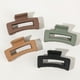thumbnail image 3 of 4pcs Classic Frosted Square Hair Clips - Perfect for Girls & Women - Hollow Shark Claw Design, 3 of 5