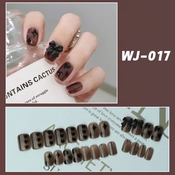 24 Pcs of Chic Short Fake Nail Manicures with File & Glue - Get Ready for a Fabulous Look!