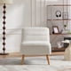 thumbnail image 1 of 24.4" Wide Modern Upholstered Armless Chair with Rubber Wood Legs, Chenille Accent Chair for Living Room,Bedroom,Office and Reading Room. Ivory, 1 of 3