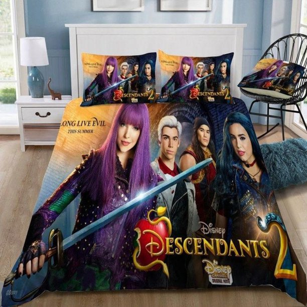 Disney Descendants Quilt Duvet Cover Set Bedclothes Comforter Cover3-Piece Bedding Set