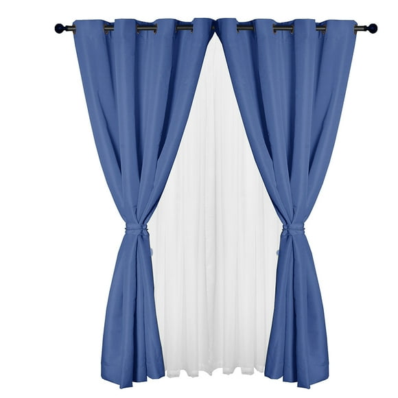 Set Cortina Yasmin 8 Pzas. 1.40 X 2.2 Azul