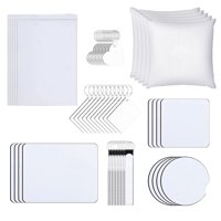 Magideal - 52X Conjunto De Productos En Blanco Para Sublimación Correa De Muñeca Bandera De Jardín Kit De Alfombrilla De Ratón Diy Para Impresión Transferencia