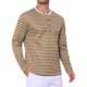 thumbnail image 4 of INSPIRE CHIC Camisas Henley a Rayas para Hombre de Regreso a Clases de Manga Larga con Botones Camisetas Casual L Marrón, 4 of 6