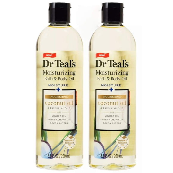 Set de regalo de aceite corporal y de baño Dr. Teals Coconut, 500 ml (paquete de 2)