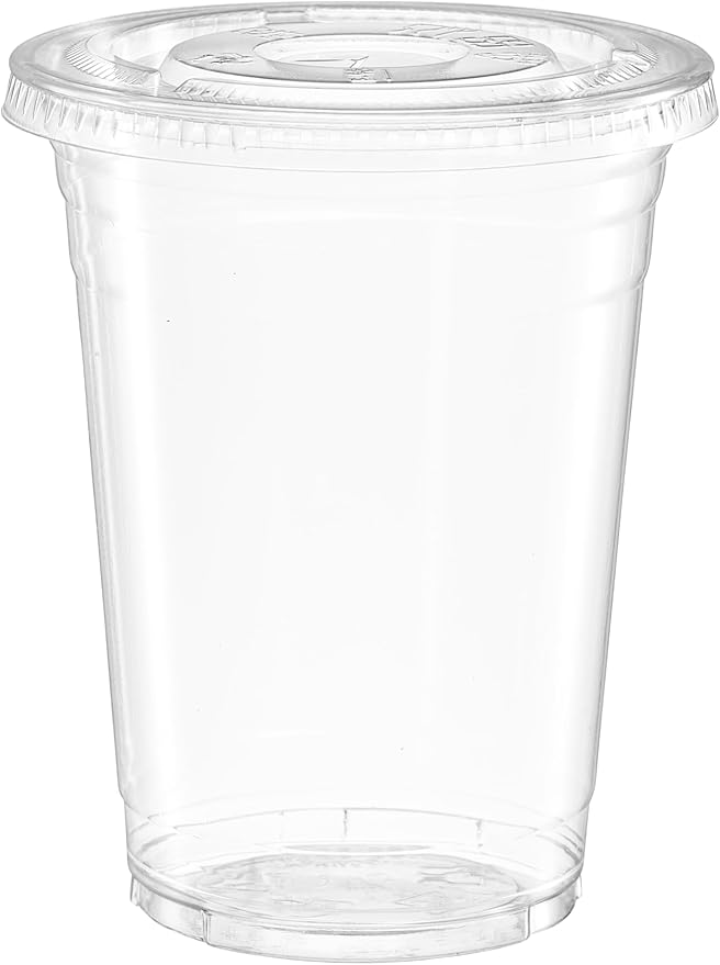 Genérica - Vasos Desechables Pet Con Tapa 12Onzas Transparente Pack 50Und
