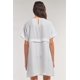 thumbnail image 5 of Vestido Mini Blanco Roto de Manga Corta, Corte Holgado, con Cordón Ajustable en la Cintura y Detalle de Lazo, 5 of 5