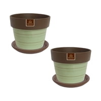 Pottery - Set De 2 Maceta Greta 16Cm Menta Y Sus Platos