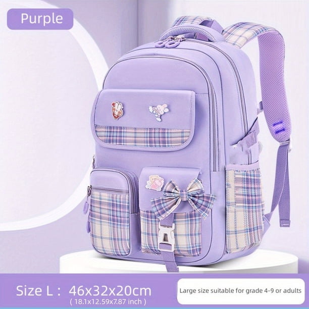 Cute & Lightweight Waterproof Bow Decor Casual Backpack - Large Capacity School Bag