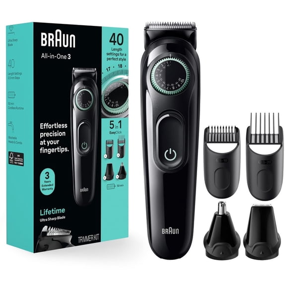 Cortadora Braun 5en1 AllInOne 3450 40 Niveles Barba Pelo