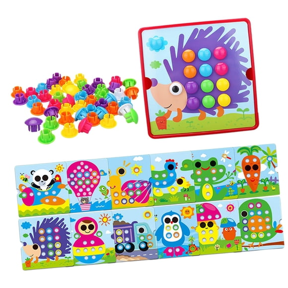 Mosaico Pegboard Juguetes Educativos Con Clavijas Para Niños De 2 3 4 Años Niños Pequeños Estilo F