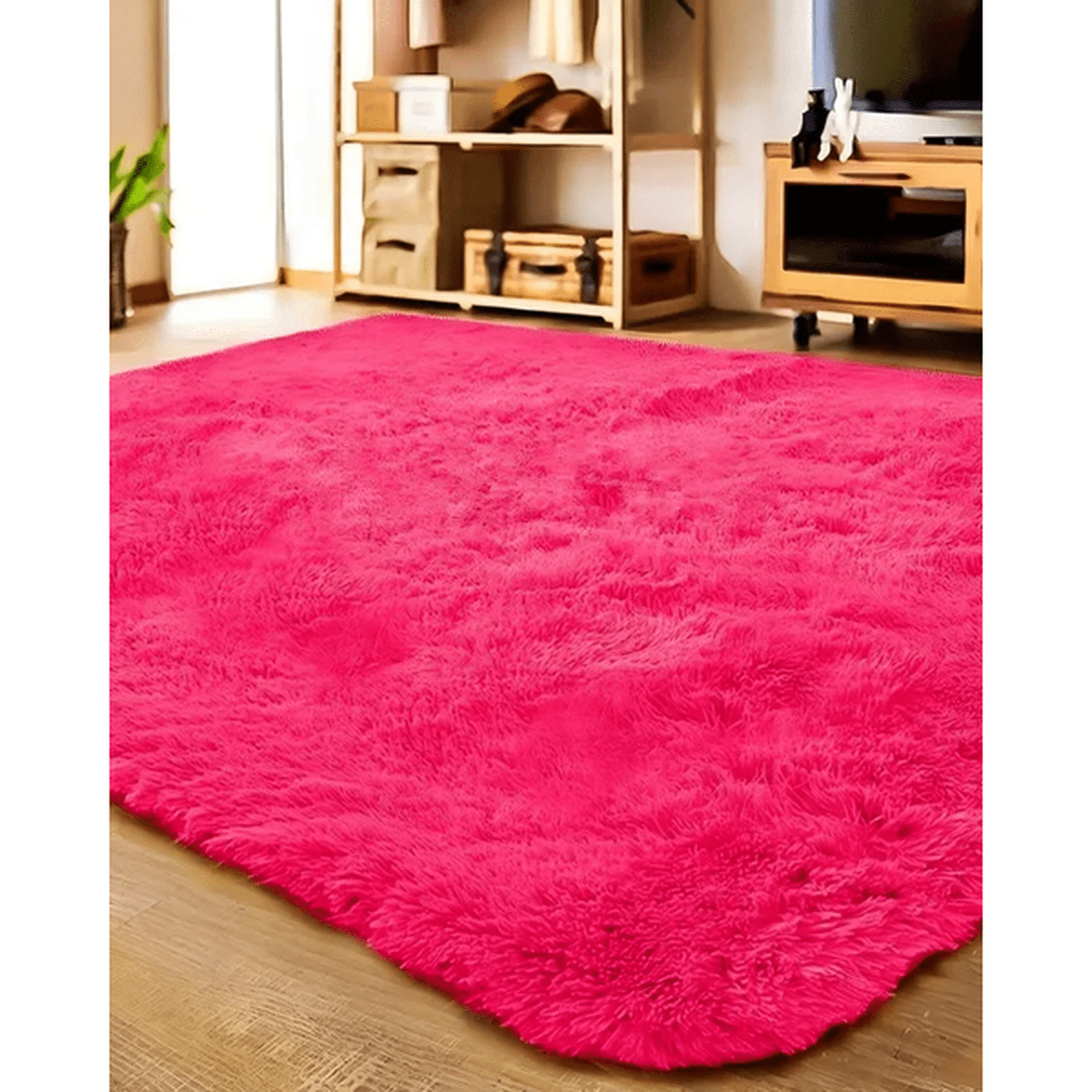 Genérico - Alfombra Extra Suave Grande 240x200cm Fucsia