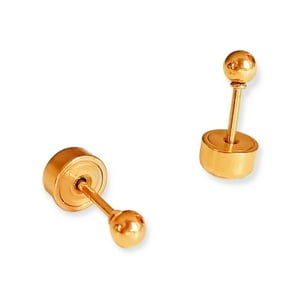 Elbauldejuma - Aros Pendientes Abridores 3Mm Enchapado En Oro 18K